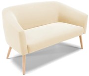Namoradeira 02 Lugares Stella Suede Bege Pés Palito Natural D03 - D'Rossi