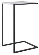 Mesa Lateral Multiuso Estilo Industrial Branco Fosco Base Metálica Preto A05 - D'Rossi