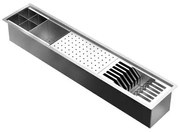 Canal Organizador de Cozinha Docol 90cm em Aço Inox com 4 Acessórios