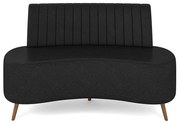 Sofá Living Decorativo 2 Lugares 1,60M Katara Preto Corino G33 - Gran Belo
