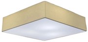 Plafon Quadrado Md-3052 Cúpula em Tecido 60x60x15cm Algodão Crú - Bivolt