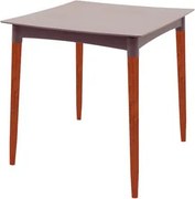 Mesa Tramontina Diana 70x70 cm em Polipropileno Camurça com Pernas de Madeira Eucalipto
