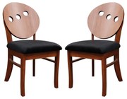 Kit 2 Cadeiras Decorativas Sala de Jantar Teseu Madeira Maciça Poliéster Preto/Imbuia G42 - Gran Belo