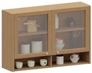 Armário de Cozinha 120cm 2 Portas Com Vidro Marina Freijó L01 - Mpozen