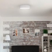 Plafon Titan Ø40X11Cm 4Xe27 Com Difusor Plano | Usina 16225/40 (BT - Branco Texturizado)