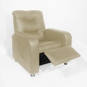 Poltrona Do Papai Reclinável Madri Courino Bege