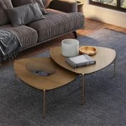 Mesa de Centro Para Sala Pés Metálicos Kit 2 Blen Louro/Dourado I06 -