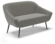Namoradeira Giovana 02 Lugares Suede Pés Palito de Ferro - D'Rossi - Grafite