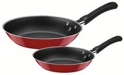 Jogo de Frigideiras Tramontina Caribe em Alumínio Starflon Max e Poliéster Vermelho 2 Peças