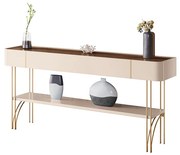 Aparador Decorativo Rennes Pés de Aço MDP/MDF Off White/Castanho G26 - Gran Belo
