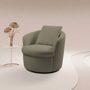 Poltrona Base Giratória Sala de Estar Portofino Linho Rústico Castor G92 - Gran Belo