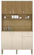 Armário de Cozinha Compacta 111cm Stylo Z06 Freijó/Vanilla - Mpozenato