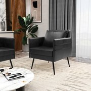 Kit 02 Poltronas Mari Corano Pés Palito de Ferro Preto D03 - D'Rossi - Preto