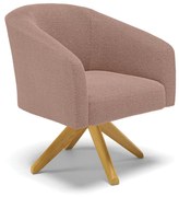 Poltrona Decorativa Giratória MA30 Stella Bouclê D03 - D'Rossi - Rose