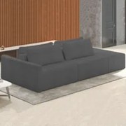 Sofá Ilha Modular com Puff para Sala Living 232cm Georgia Z08 Linho Ci
