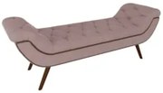 Puff Recamier Calçadeira 195cm Pés Palito Madeira Vêneto Z37 Veludo Ro