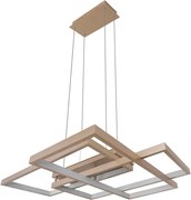 Pendente Led Metal Aluminio Champagne 73W 3000K Urbe