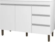 Balcão Gabinete Para Pia 120cm Sem Tampo 2 Portas Karen Z49 Branco - M