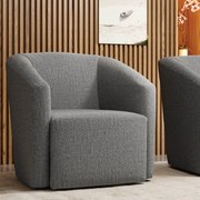 Poltrona Decorativa Base Giratória Stella Max Linho D03 - D'Rossi - A26 Grafite