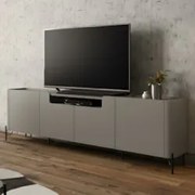 Rack TV 85 Pol 260cm 4 Portas Lisas Blen Grigio/Preto I06 - Mpozenato