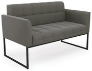 Sofá Namoradeira Elisa Suede Base Metálica Industrial Preto - D'Rossi - Grafite