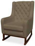 Poltrona Amamentação com Balanço Maju Veludo - Marrom