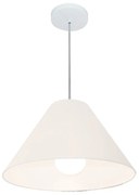 Lustre Pendente Cone Md-4078 Cúpula em Tecido 25/40x15cm Branco - Bivolt
