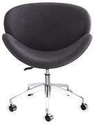 Poltrona Lab Assento Estofado Rustico Preto Base Rodizio em Aluminio - 55851 Sun House