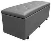 Calçadeira Baú Casal 140cm Estofada Liz S05 Sintético Cinza - Mpozenat