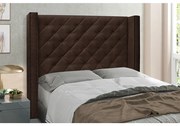 Cabeceira Vicenza Para Cama Box King 195 cm Suede S04 - D'Rossi - Café