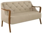 Poltrona Namoradeira 2 Lugares 135cm Capitonê Lapa M22 PU Bege - Mpoze