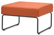 Pufe Modular Pix Assento Crepe Laranja Base Aco Preto - 55307 Sun House