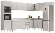 Armário de Cozinha Modulada de Canto 8 Peças CP08 Balcão com Tampo Bra