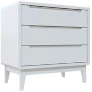 Cômoda Bo 3 Gavetas - Branco com Pés Branco