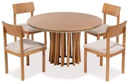 Conjunto Mesa Oliva + 04 Cadeiras Luna Assento Bege - 78494 Sun House