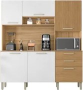 Armário de Cozinha Compacta 180cm Turim Z06 Freijó/Supremo/Ripado - Mp