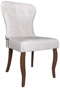 Cadeira Decorativa Sala De Jantar Duque Madeira Linho Cinza G48 - Gran Belo