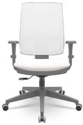 Cadeira Brizza Diretor Grafite Tela Branca Assento Vinil Branco Base RelaxPlax Piramidal - 66376 Sun House