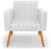 Kit 2 Poltronas Viena Gomada Corano Pés Palito Castanho D03 - D'Rossi - Branco