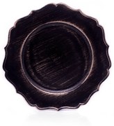 Sousplat para Prato de Mesa Decorativo Preto e Dourado Com Bordas Irregular 33cm F01 - D'Rossi