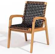Cadeira Trama Com Braço Corda Preta Stain Jatobá - 56633 Sun House