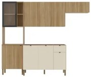 Cozinha Compacta Balcão Sem Tampo Laura Plus Freijó/Soft Z06 - Mpozena