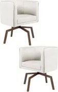 Kit 2 Poltronas Decorativas Base Ka Madeira Betina C-443 Linho Bege -
