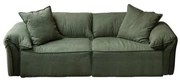 Sofá Cosmopolitan Estofado em Tecido Verde com Pés Madeira Maciça 240 cm - 73023 Sun House