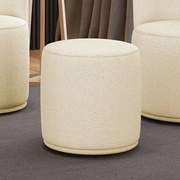 Puff Redondo Orgânico para Sala Malu Bouclê M11 - D'Rossi - Bege
