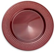 Sousplat de Plástico Vermelho Com Relevo Lateral 33 cm F04 - D'Rossi