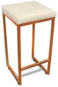 Banqueta Alta para Cozinha Industrial Nick Bronze e Sintético D03 - D'Rossi - Bege
