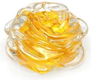 Peso Flor Rosa Amarela Murano Cristais Cadoro