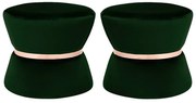 Kit 02 Puffs Decorativo Sala de Estar 45cm Dhaka Veludo Verde G15 - Gran Belo
