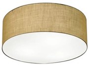 Plafon Cilíndrico Md-3046 Cúpula em Tecido 35x12cm Palha - Bivolt